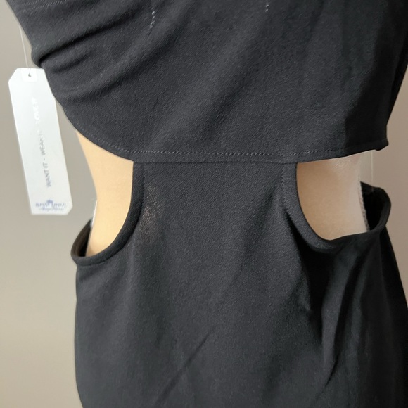 NWT Almost Famous gorgeous black cut out dress with rhinestone straps! - Picture 7 of 12